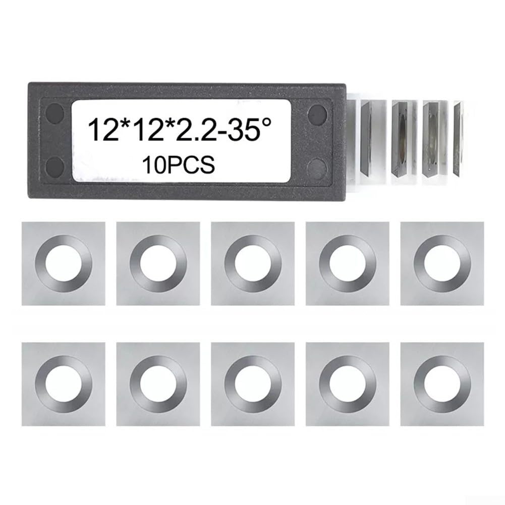 HpLive 10 Stück Hartmetall Wendeplatten 12x12x2.2mm Quadratisch für Holzbearbeitung Drehbank Hobel Ersatzklingen