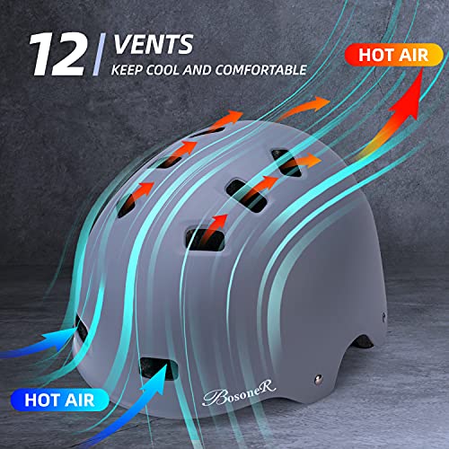 image for BOSONER Skateboard Bike Helmet,Multi-Sport Lightweight Adjustable Vent
