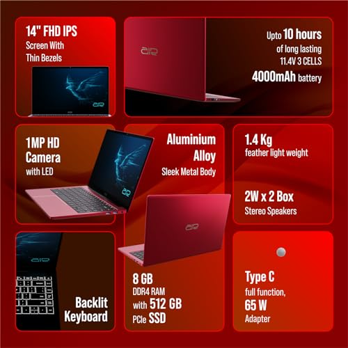 Image of AIR Falcon Series Notebook /Laptop PC Intel I3 12Th Gen 8 GB RAM 512 GB SSD with Windows 11
