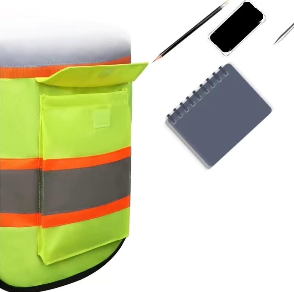 ApuaVireo&Co chalecos alta visibilidad, Chaleco reflectante de seguridad con múltiples bolsillos, chaqueta, chaleco de saneamiento y tráfico.