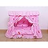 Princess Pink Strawberry Pet Dog Cat Handmade Bed House+1 Candy Pillow Canopy (M)