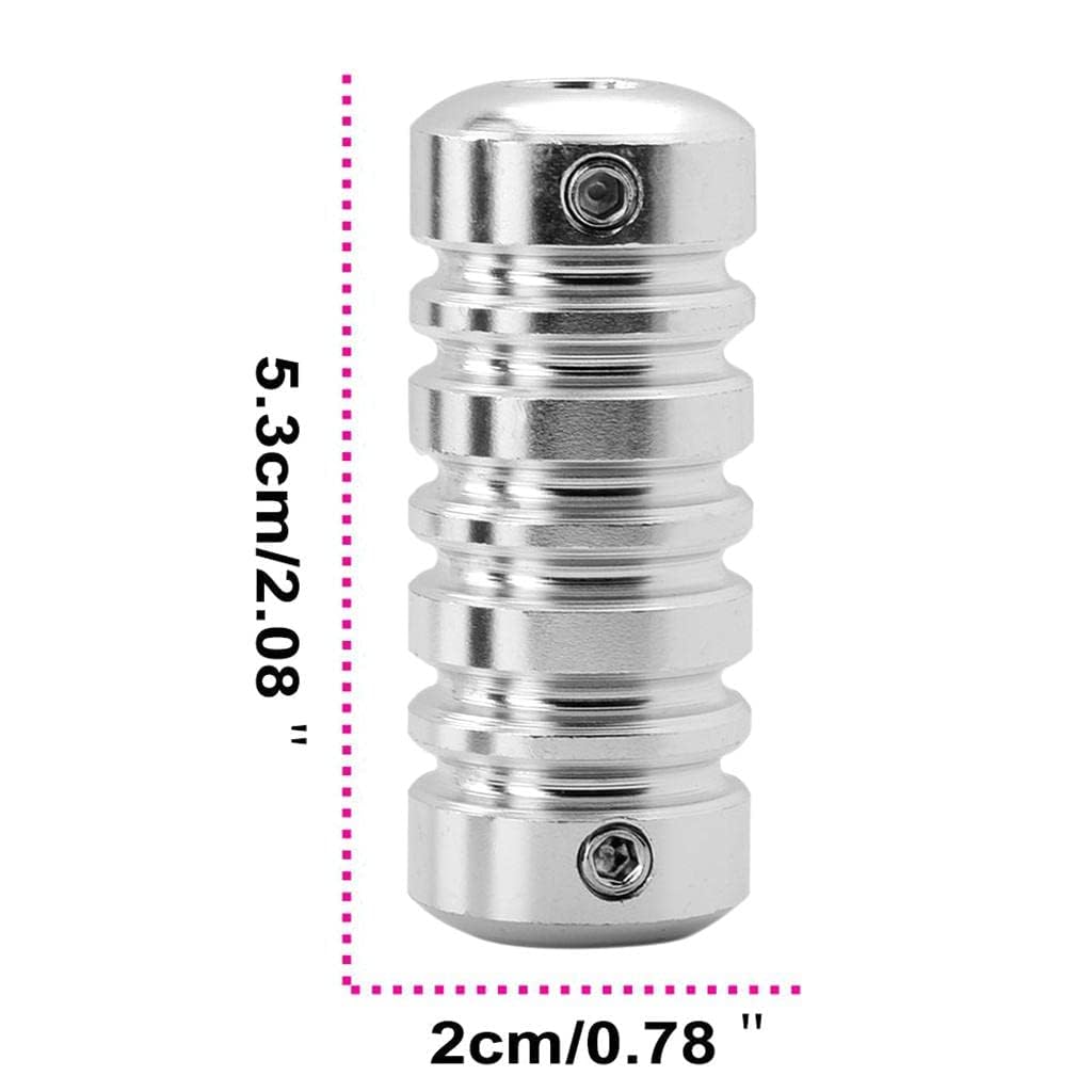 RAJry Tattooz Aluminium Alloy Tattoo Machine Grips Tube Anti Slip Gun Handle Stem (Silver)