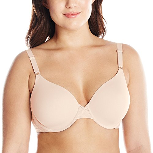 Maidenform Women's One Fab Fit Embellished Extra Coverage Demi Underwire Bra, Paris Nude/Ivory,36B
