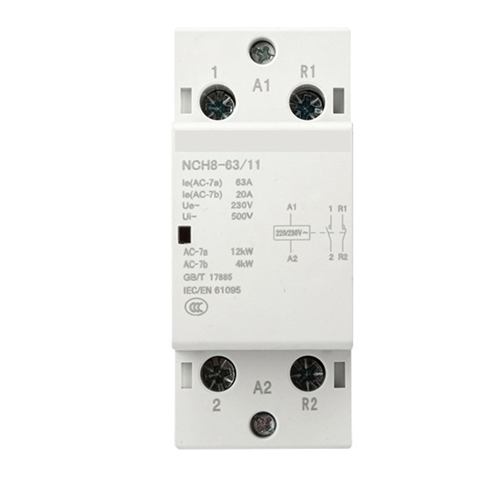 230 V Heim-AC-Schütz NCH8 20 A 25 A 40 A 63 A 2 Schließer 1 Öffner Modular 4-polige Phase(63A 4NO)
