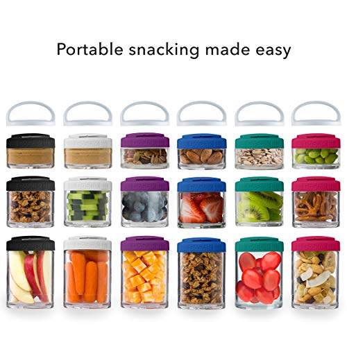 Image of BlenderBottle GoStak Twist n' Lock Storage Jars, 4-Piece Starter Pak, Black (Pack of 12)