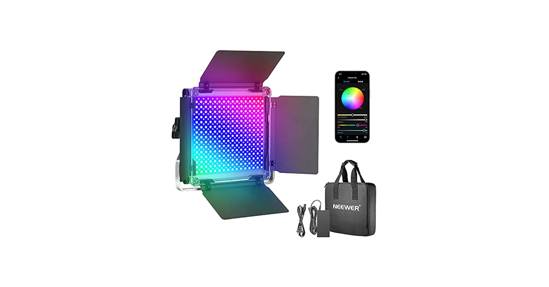 NEEWER 530 RGB LEDライト セット Amazon | Neewer 2パック 530 RGB LEDライトキット APP制御
