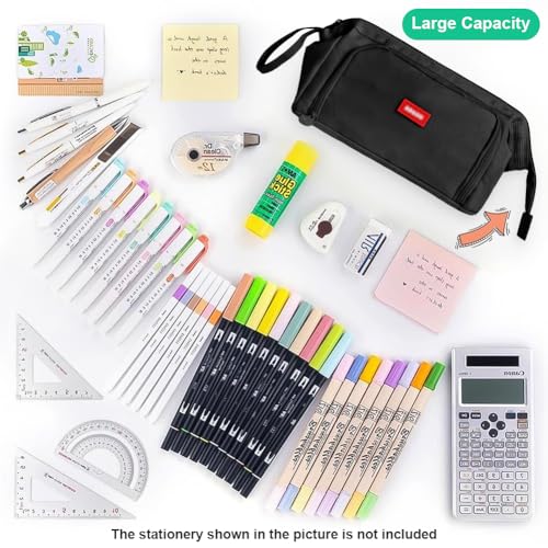 ANOMM Large Pencil Cases for Girls Boys Big Capacity Pencil Pouch with Handle - Image 3