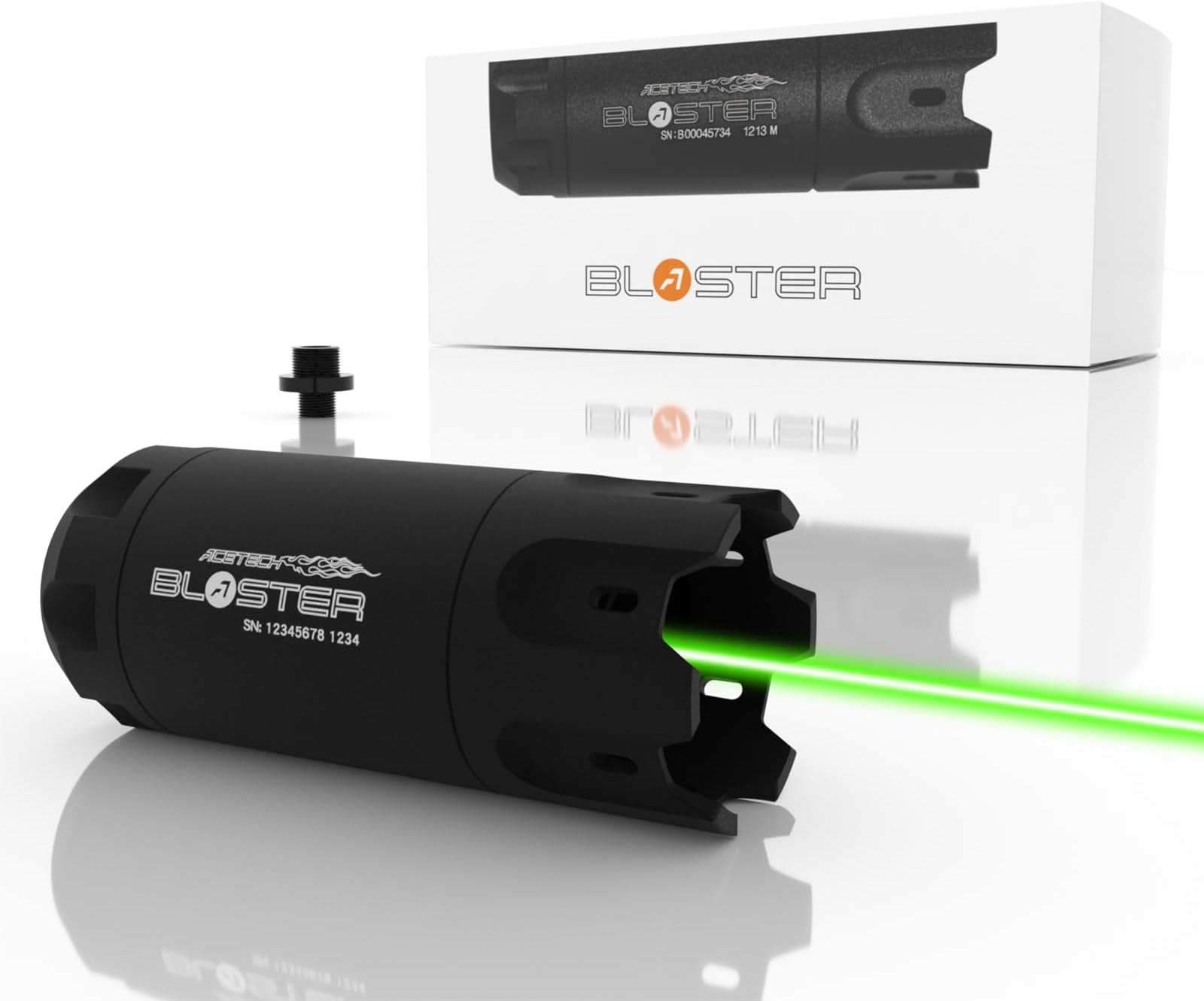 ACETECH Airsoft Tracer Unit Blaster 14mm CCW Negative Thread M14- to M11+ Green Gel BBs LED RGB Flare Beam Lighting Effect