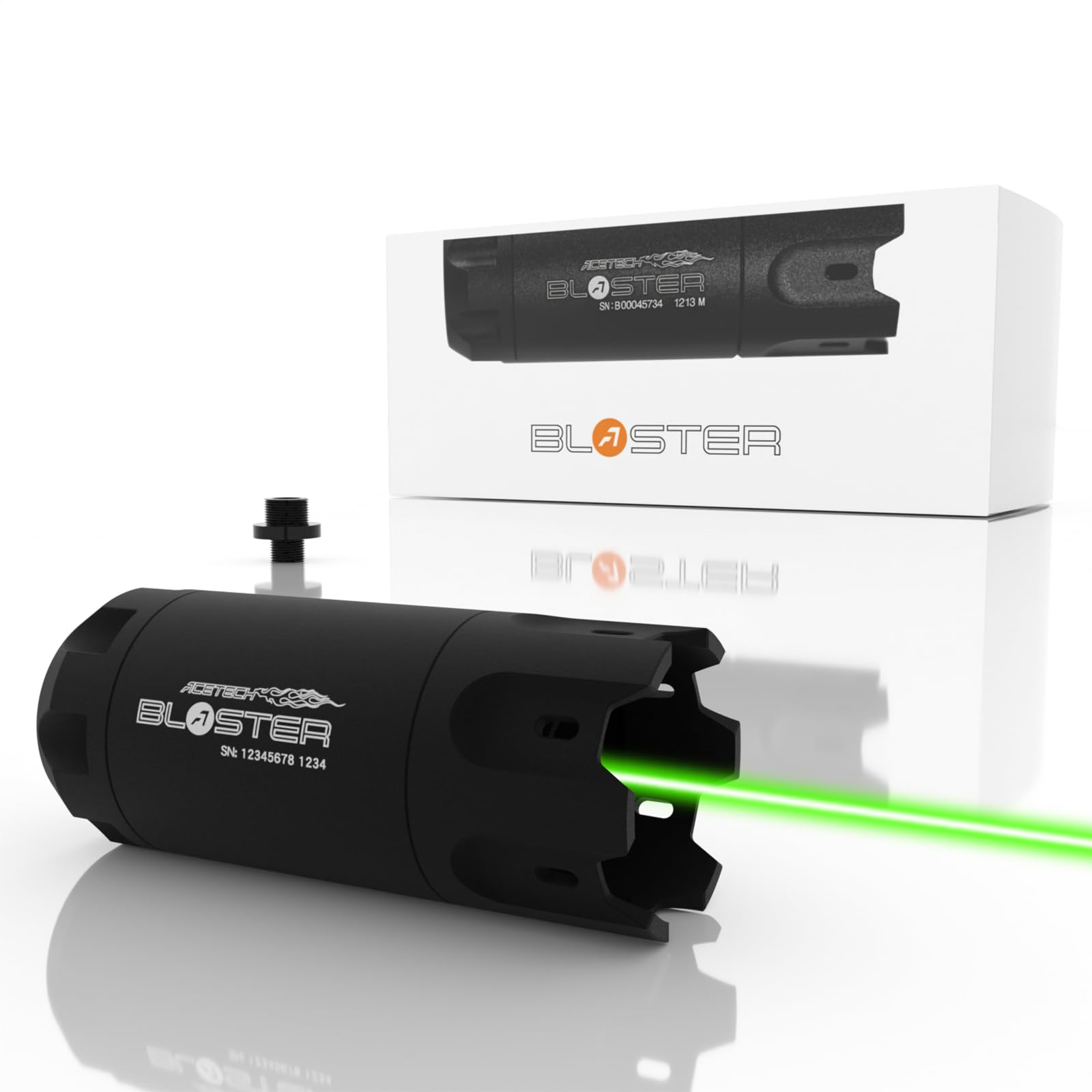 ACETECH Airsoft Tracer Unit Blaster 14mm CCW Negative Thread M14- to M11+ Green Gel BBs LED RGB Flare Beam Lighting Effect