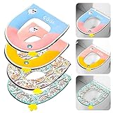 CJBIN WC Sitzbezug Toilettensitz, 4 Stück Warme Weich Klobrillenbezug, Waschbar Toiletten Sitzbezug, WC Sitzkissen mit Reißverschluss und Tragegriff, WC-Sitzbezüge für Ovalen Toilettensitze,Mehrfarbig