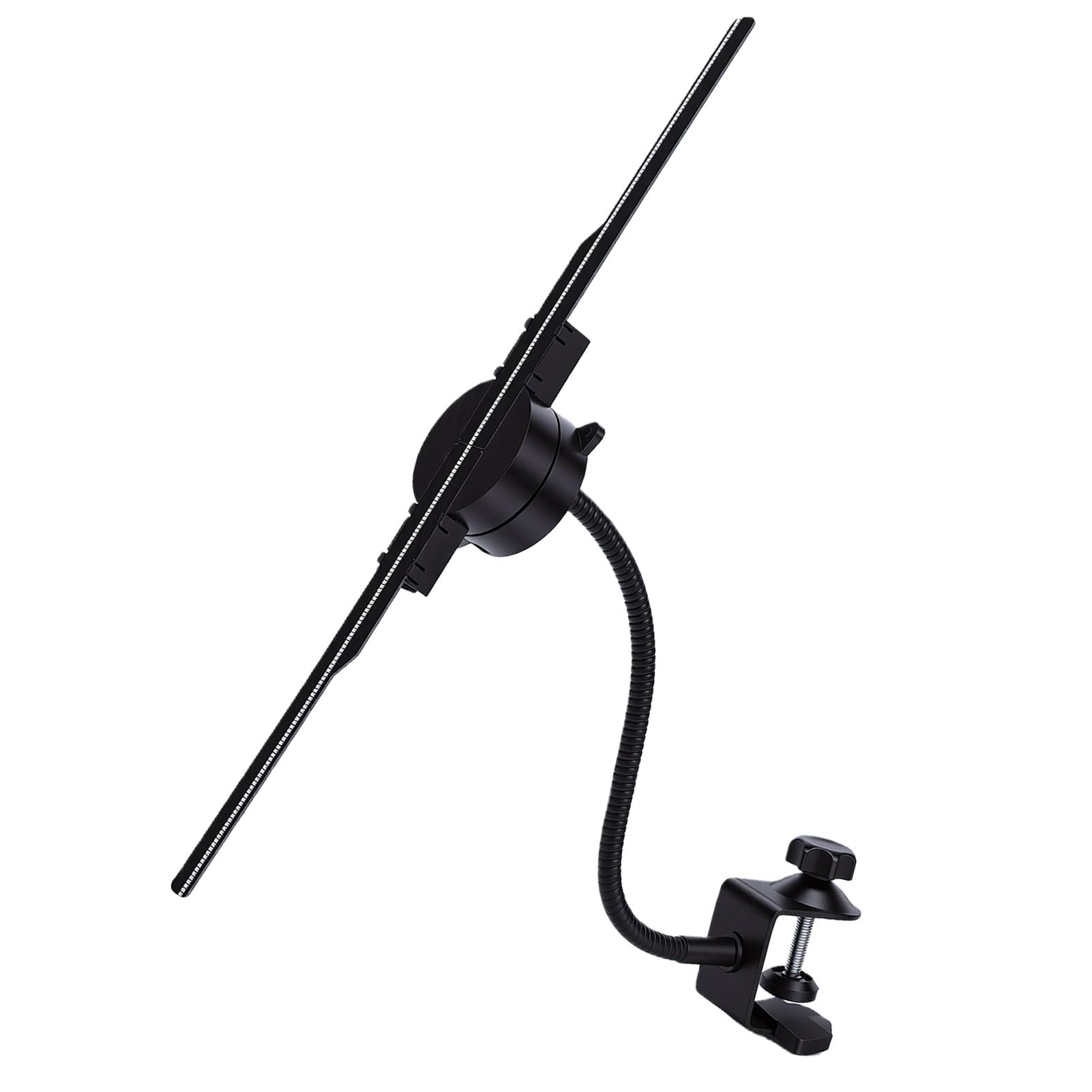Asixxsix WiFi 16,5 Zoll 3D-Hologramm-Lüfterprojektor mit 224 LED (EU) | Auflösung 2000 X 224, PC-Mobile-App-Steuerung, mit Schreibtischclip, für Business-Store-Display-Events, Messen