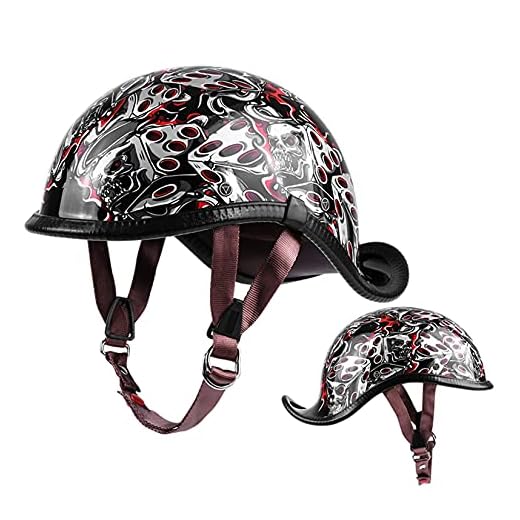 Hjälmar, motorcykel halvhjälm för män och kvinnor ECE-godkänd - Unisex-keps för cykelskoter ATV UTV Chopper Skateboard