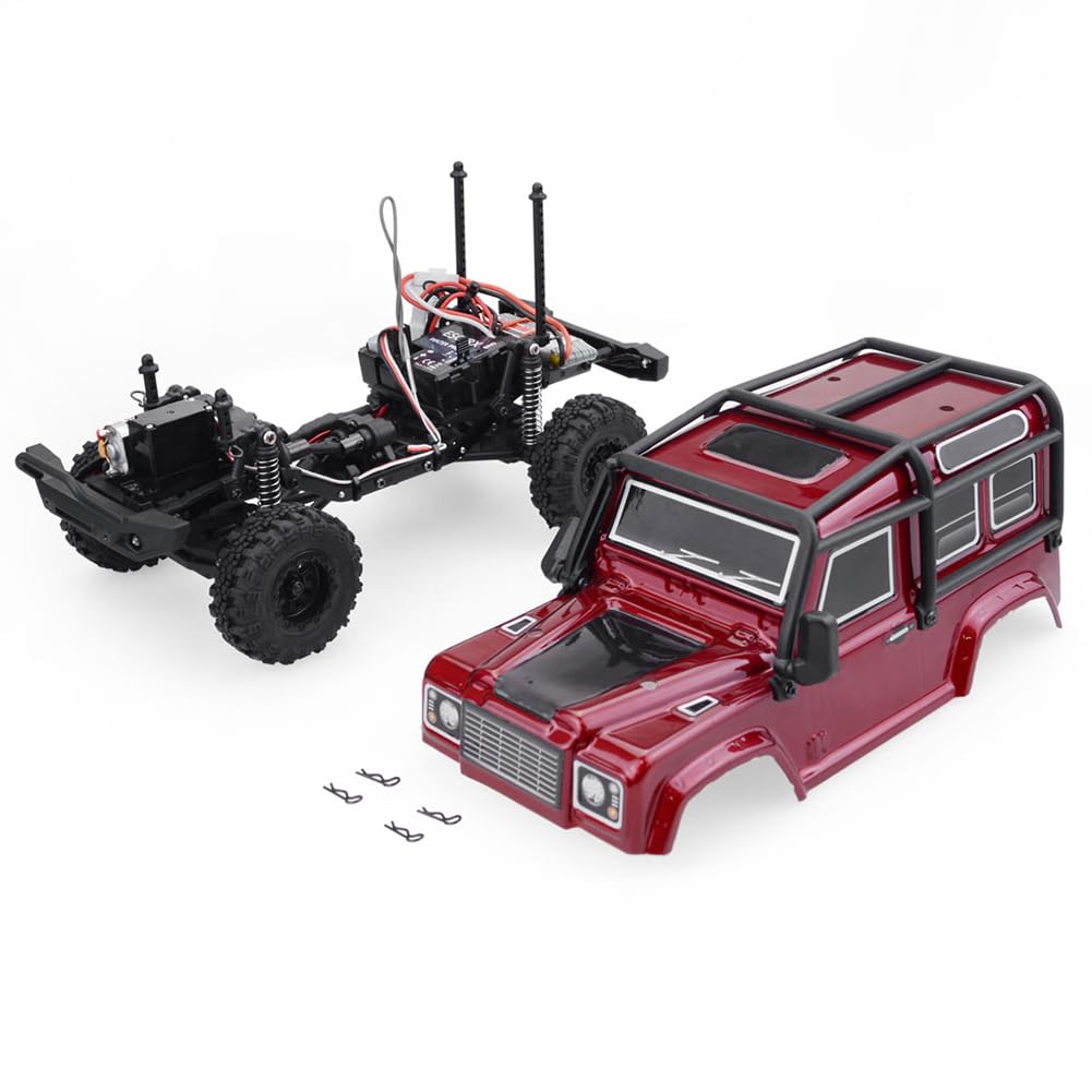 Tbest Auto Telecomando, acrobazie RC Auto Giocattolo V2 Mini 1/24 Fuoristrada Telecomando Wireless per Adatto per Fuoristrada D90 RC(136240 V2Red) Macchina per modellini di