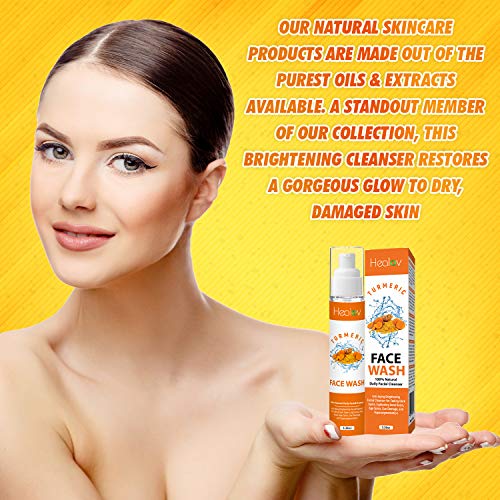 Turmeric Face Wash Clear Skin Liquid Soap 100 Natural Anti Aging Exfoliating Facial Cleanser