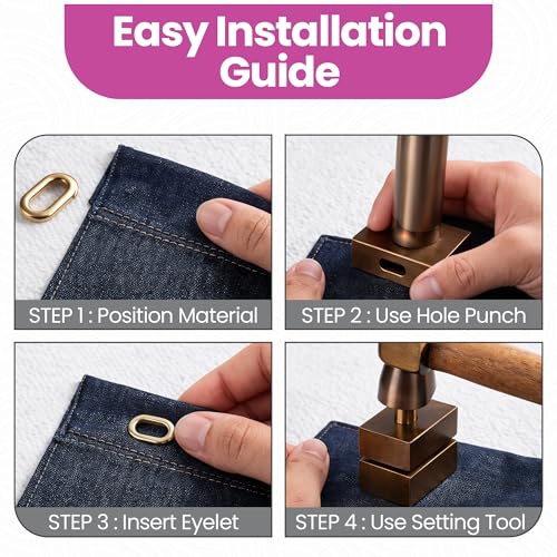 Outil de réglage d'oeillets 15mm ovale et perforeuse pour tissu et cuir