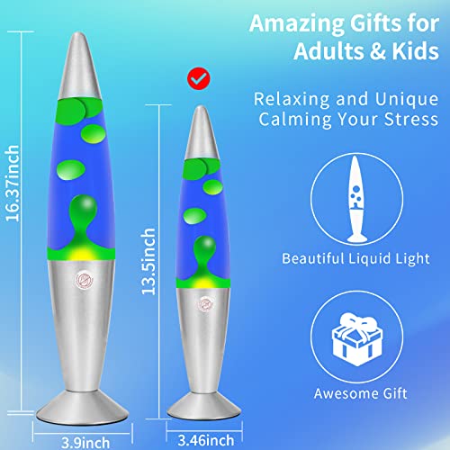 Zhrisezlava Lava Lamps For Adults, 13.5 Inch Lava Lamps With Green Wax In Blue Water For Kids, Liquid Motion Lava Lamp Night Mood Light For Sleeping And Home Decoration #TOP1