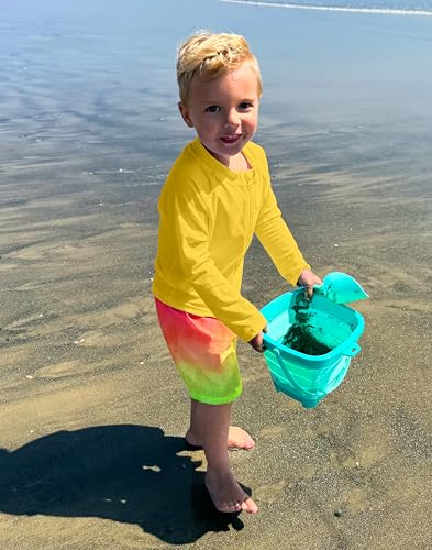 Image of Toddler Boys Swim Shirts Rash Guard Long Sleeve UPF 50+ Sun Protection