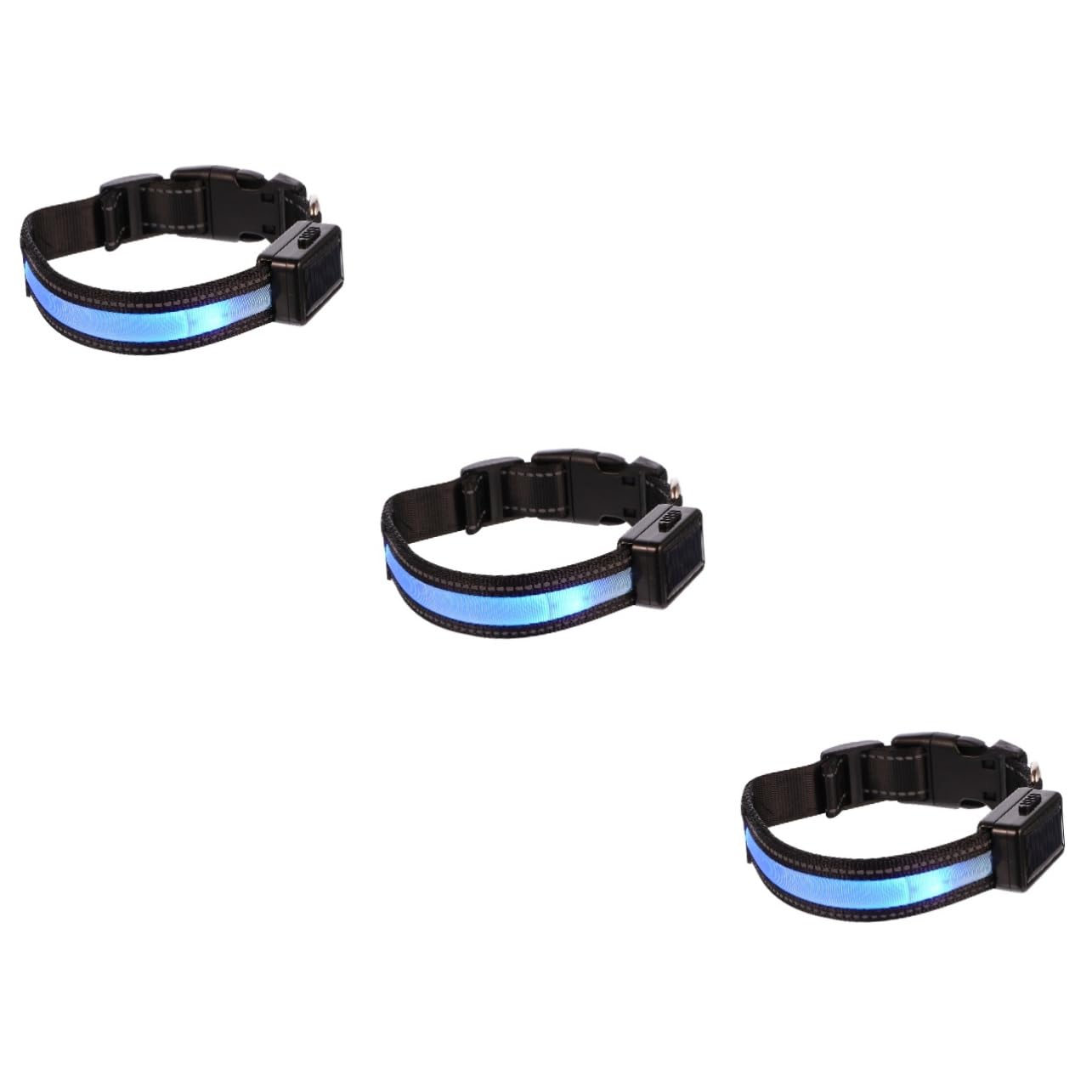 Housoutil 3juegos Collar Led para Perros Recargable por USB y Solar Acolchado y Resistente Visibilidad Alta para Paseos Nocturnos