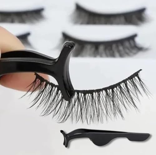 Kit 3 Pares Cílios Postiços 5D Com Pinça Para Aplicar