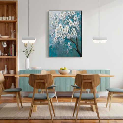 Impresión en lienzo de turquesa con acabado de pintura al óleo impresionista 3
