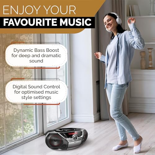 image for Philips Portable Boombox CD Player Bluetooth FM Radio MP3 Mega Bass Re