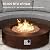 SUNBURY Outdoor 42-Inch Propane Fire Pit,Dark Brown Concrete Patio Fire Table 50,000 BTU w Waterproof Cover, Lava Rocks