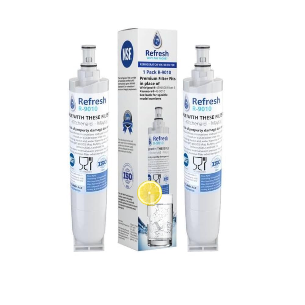 Refresh R-9010 Refrigerator Water Filter Compatible with Kenmore 46-9010 469010 9010 46-9085 AquacrestAQF-4396508 Aquafresh WF285 and IcePure RFC05000A