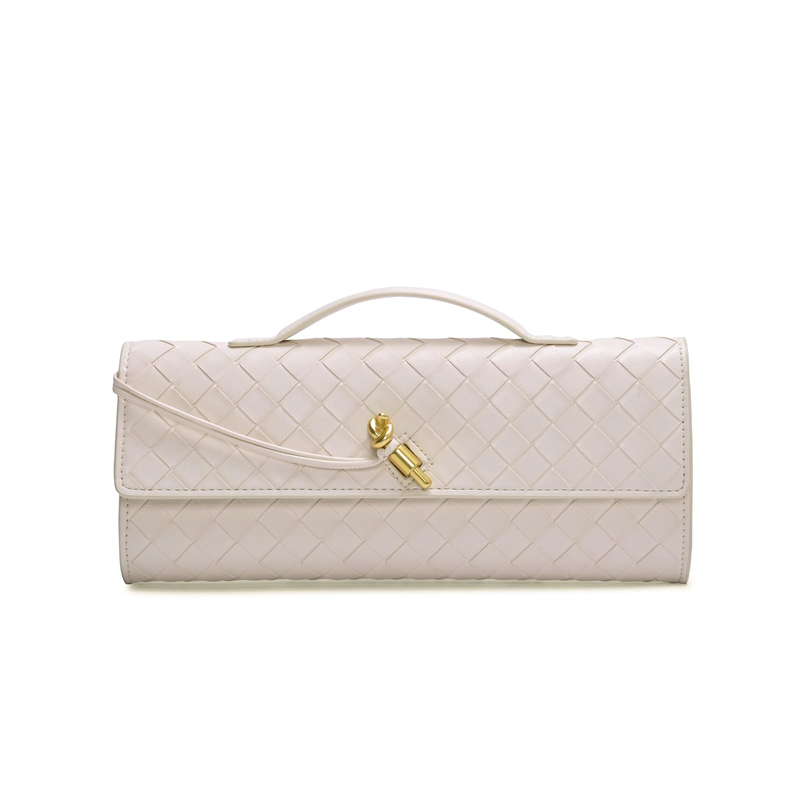 Trendy Woven Evening Clutch Purses for Women Evening Bags Handbags PU Leather Purse with Removable Shoulder Strap Bag