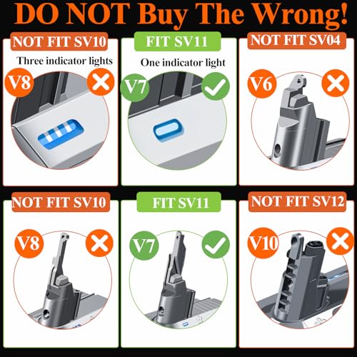 Premium 21.6V V7 Battery Replacement for Dyson V7 Battery Replacement SV11 Motorhead Animal Trigger Car+Boat Fluffy Allergy Cordless Vacuum Cleaners
