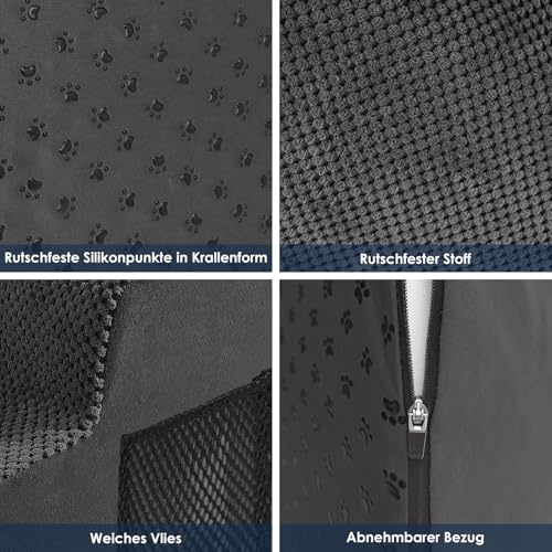 Thihome Hundetreppe für Kleine Hunde, Thihome Hundetreppe 2 Stufen, Rutschfestem Katzentreppe für Alte Katzen, Haustiertreppe Sofa mit Waschbarem Bezug, Schwarze