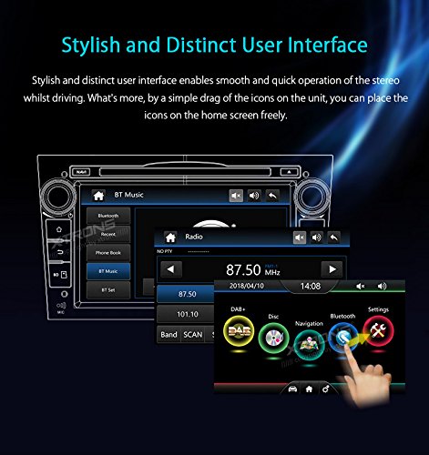XTRONS 7" HD Touch Screen Autoradio mit Windows CE DVD-Player Autostereo unterstützt GPS Navigation Dual CANbus Bluetooth Auto Musik Streaming DAB FÜR OPEL/Vauxhall – Bild 3