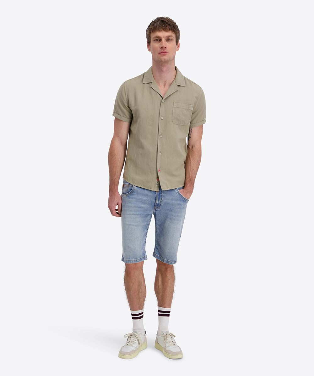 Timezone Herren Jeans Shorts Slim SCOTTYTZ - Mid Waist Slim Fit - Blau | Baumwolle | Casual Design für vielseitige Anlässe | Normaler Bund für optimalen Sitz | Bequemer, unifarbener Stil in Blau