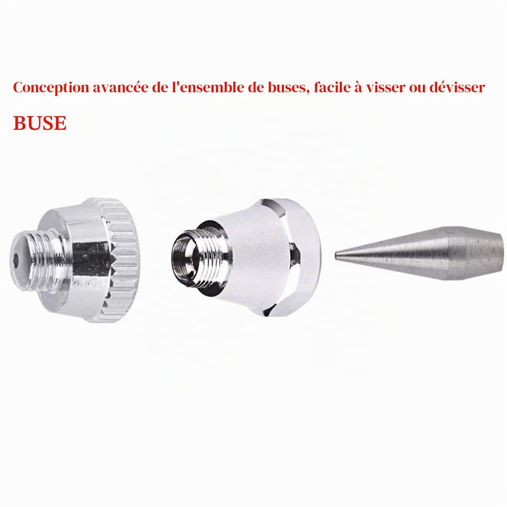 Fengda FE-182K Professionnel Pistolet aerographe kit / double action / avec aiguille de 0,3 / 0,5/ 0,8 buse et tuyau.