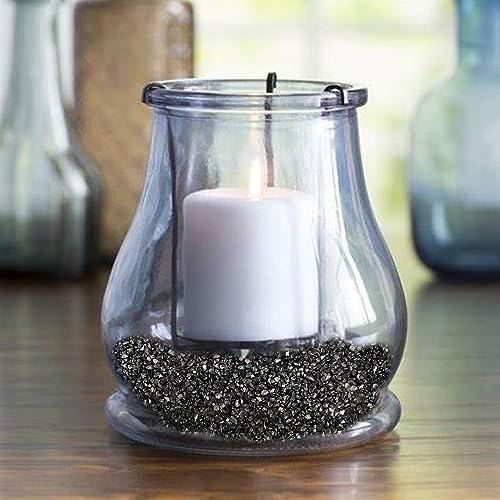 Image of Black Crushed Glass Sand Broken Glass Pieces for Resin Art,Crafts,15 OZ | Fairy Garden,Fish Tank Rocks Stones,Aquarium Pebbles,Vase Fillers,Candle Holder Decorations