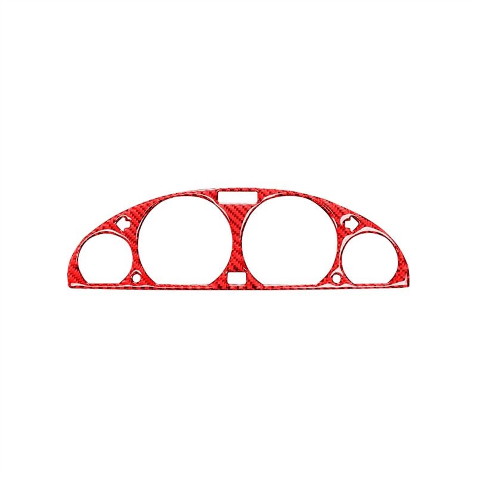 Qibbei Rosso Car Decoration Interior Accessory Speedometer Surround Decor Frame Trim Cover Stickers For 3 Series E46 M3 1999-2004 Stickers(Rosso)
