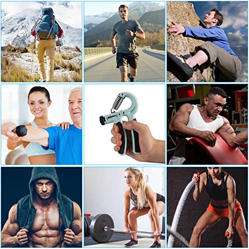Adjustable Grip Strength Trainer, Strength Exerciser For Finger Hand Wrist And Forearm, Hand Gripper For Therapy，Suitable For Home Gym Athlete Training And Rehabilitation Training（Sunny Blue) #TOP5