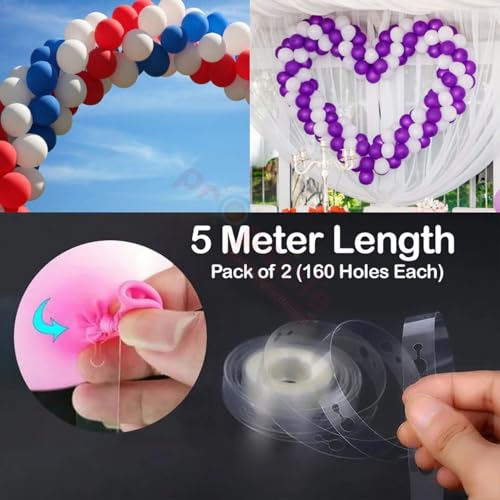 Image of Propsicle Balloon Arch Tape Strip 5m x 2, Clear Balloon Garland Strip for Party Decoration, Reusable Arch Maker for Birthday, Baby Shower, Wedding, Bachelorette