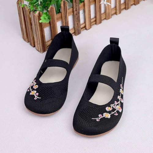 Women's Embroidered Mesh Ballet Comfortable Casual Mary Jane Shoes for Walking Daily Outfits2