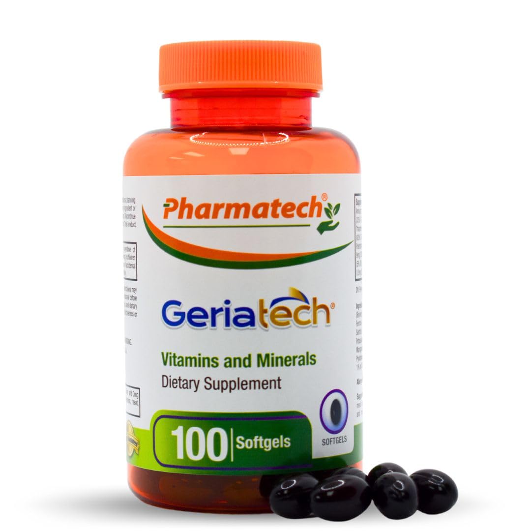 by Pharmatech ® Vitamins and Minerals, Dietary Supplement, Easy to Swallow, for Women and Men Over 60, Made in USA, 100 Softgels per Bottle.