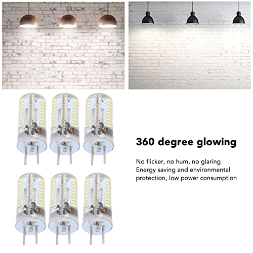Haofy GY6.35 LED Bulb, 6 Pack GY6.35 LED Light Bulb 5W AC 12V 500LM 72LED for Kitchen Bathroom Landscape Lighting (Pure White) - Image 2