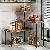 Dazioter Countertop Organizer Organization 3 Tier Kitchen Corner Shelves Adjustable Spice Storage Rack for Bathroom Coffee Area Over Sink (Black)