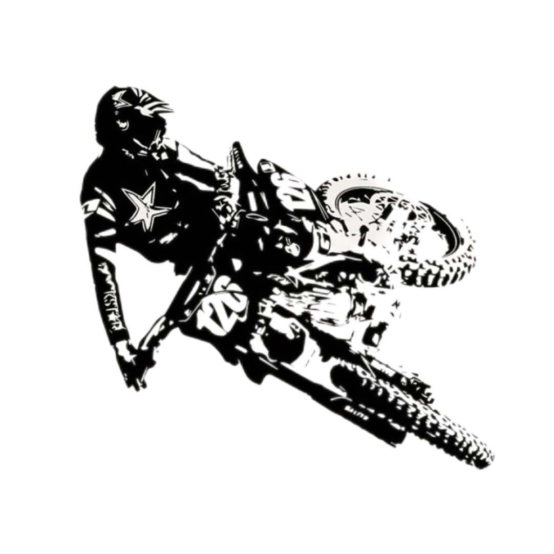 Autocollant mural motocross PVC 74x79 cm déco chambre garçon