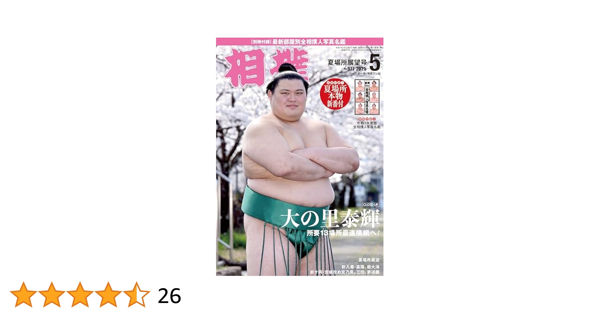 相撲雑誌「大相撲」 昭和59年(1984年)全六場所展望号/総決算号12