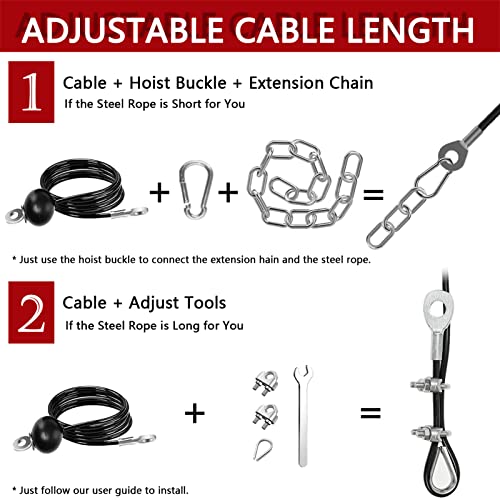 Favuit Cable de entrenamiento de fitness para entrenamiento de antebrazos, entrenamiento de fuerza de gimnasio, tríceps, cuerda de peso, dispositivo de fitness, torre de poleas para casa, gimnasio, - Imagen 6