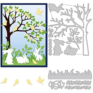 BENECREAT 2 Stück Frühling Stanzformen Hasenbaum