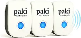 Kit 3 Repelentes Ultrassônicos de Tomada Paki Anti Mosquitos Baratas Formigas Bivolt Sem Cheiro Seguro para Pets Plug BR Elétrico