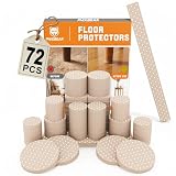 72 feltrini autoadesivi per mobili, spessi 0,5 cm, feltrini rotondi e rettangolari per gambe di sedie, protezioni per gambe di mobili per pavimenti in legno, antigraffio, colore: beige