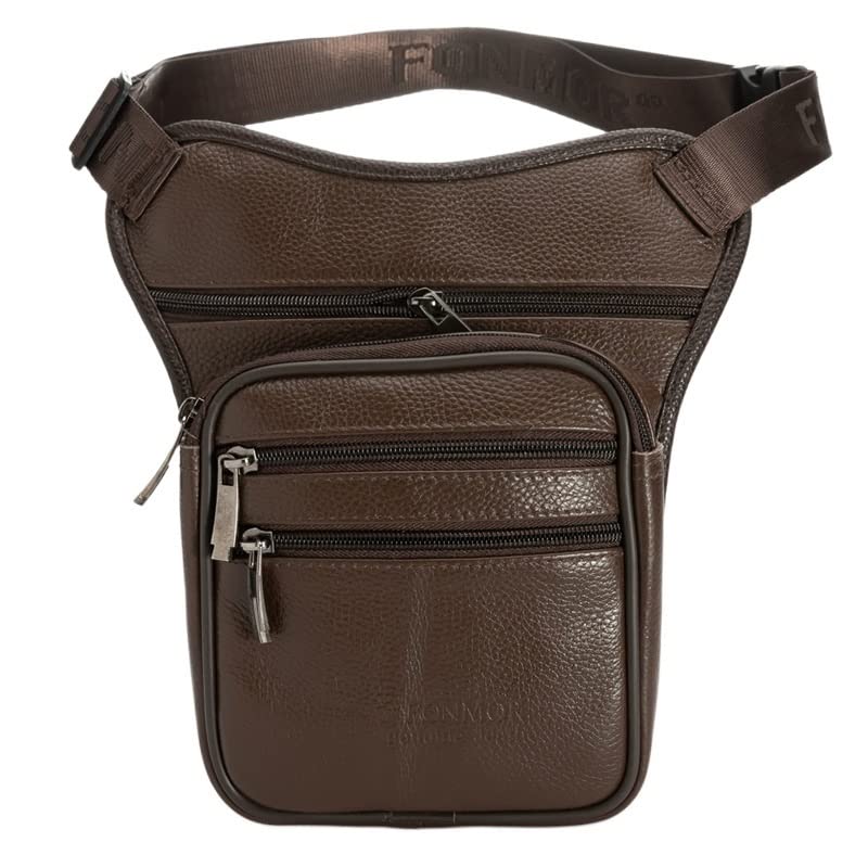 Bolsa de Pierna,Pernera Moto Bolso de cuero for hombre, bolso de cintura, bolso cruzado, bolso cruzado, bolso for pantalones, correa for cadera, trasero, ciclismo, motocicleta, bandolera mensajero(Bro