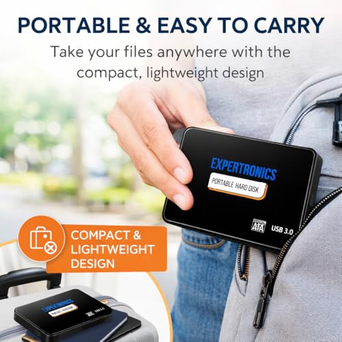 Image of Portable External Hard Disk 320GB - Ultra Slim USB 3.0 High-Speed HDD - Store Documents, Photos & Wedding Videos - Compatible with Windows /Mac /Linux (Black) - 1 Year Warranty (320, GB)