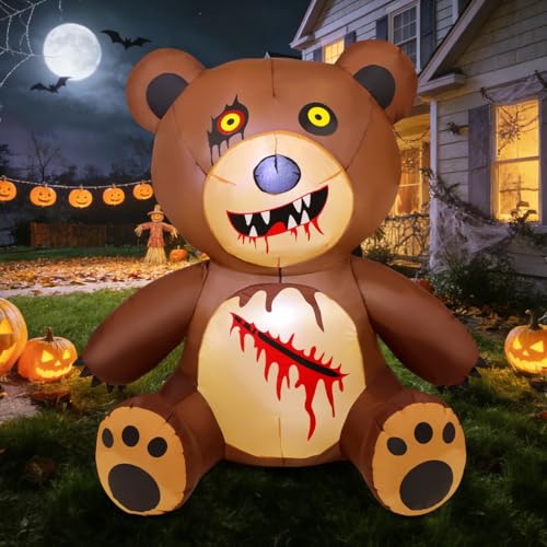 Aufblasbarer Horror-Teddybär mit LEDs, 1,5 m – Produktansicht 1